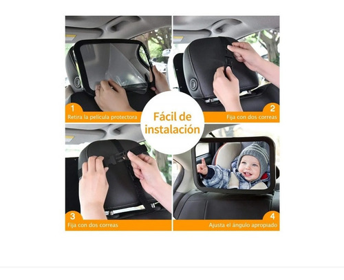 Espejo Bebe Ajustable 360° Auto Seguridad Guagua Bebe Seguro 