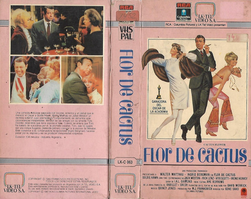 Flor De Cactus Vhs Walter Matthau Goldie Hawn Cactus Flower