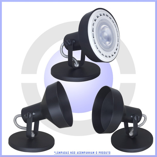 Imagem 5 de 7 de Spot P/ Ar111 Led C/ Soquete Bocal Gu10 Para Sobrepor