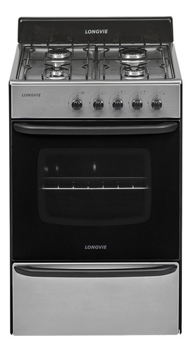 Cocina A Gas Longvie 12231x 56cm Inox Cajón Parrilla Acero Inoxidable