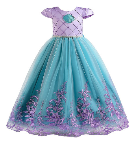 Vestido De Fiesta Con Diseño De Princesa Sirena Para Niñas