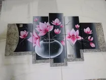 Comprar Cuadros Tripticos Modernos Florales Pintados A Mano Textura