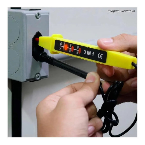 Voltímetro 3 Em 1 Teste Em Tomadas Interruptores 3 Níveis