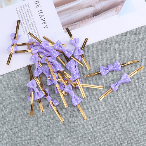 Lazo Morado Con Forma De Lazo Con Lunares, 20 Unidades, Para