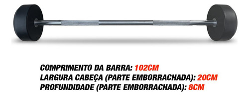 Barra Montada Reta Emborrachada - Elite 30kg Musculação
