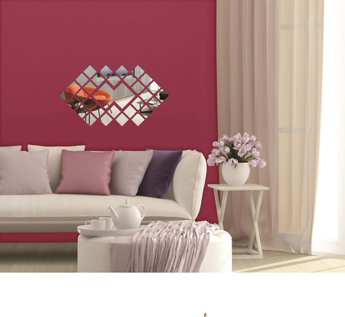 Imagem 7 de 9 de Espelho Decorativo Acrílico Enfeite Losangulo 39x70 Cm 38193