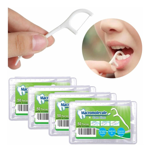 Palillo Hilo Seda Dental Flosser Limpieza Interdental 200pcs