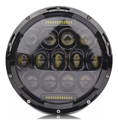 Faro Led 7 Pulgadas 75w Altas Y Bajas Conector H4 