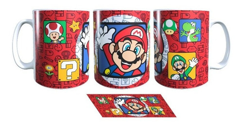 Mug Taza Pocillo Super Mario Bros Videojuegos Yoshi Luigi