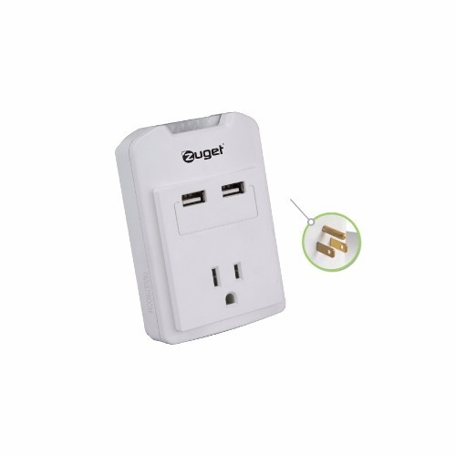 Protector De Voltaje Para 2 Usb + 1 Toma Corriente Zuget