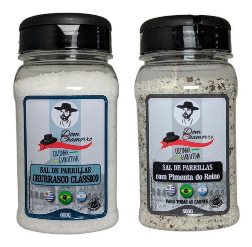 Imagem 1 de 5 de Kit Sal De Parrilla Clássica E Pimenta Do Reino Dom Chamorro