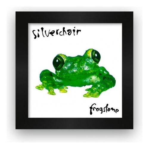 Quadro Azulejo Com Moldura Silverchair Frogstomp Geek Cor Branco Cor da armação Preto