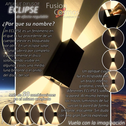 Imagen 6 de 10 de Aplique Pared Interior Luz Efecto Transformable Fx Pack X5un