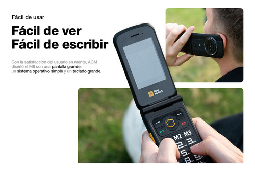Celular Con Tapa Personas Mayores Teclado Agm M8 Flip S Cat