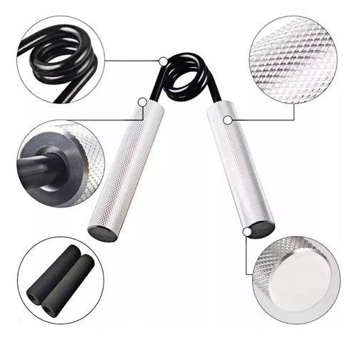 Hand Grip Ejercitador De Agarre Fortalecedor Dedos Antebrazo Color Gris