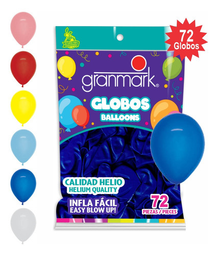 Globos De Latex No. 9 Granmark72 Piezasleogmk1 Color Azul