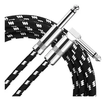 Comprar Cables de Audio plug para Instrumentos Guitarra bajo y teclado 1\u002F4'' Derecho A Conectores Forma L Negro 6m Savefree