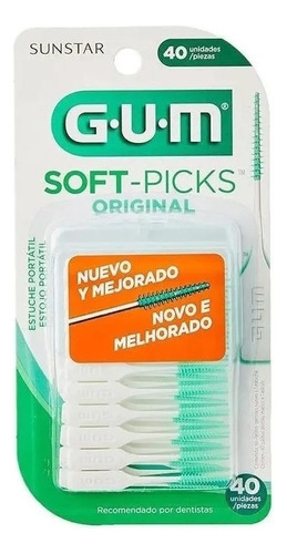 Escova Interdental Gum Proxabrush 1,1mm Fino Cônico Com 40 Unidades