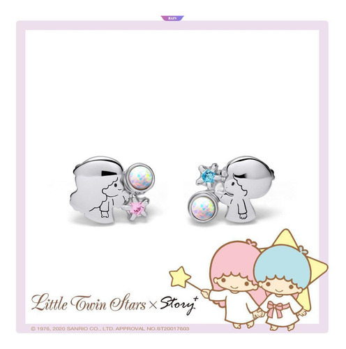 Pendientes Anime Little Twin Star De Plata 925