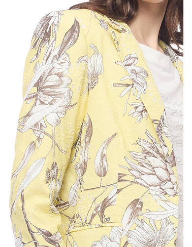 Saco Foley's Amarillo Bolsas Solapa Boton Mujer 125412