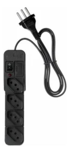 Filtro Linha 4 Tomadas Bivolt Preto Fiolux