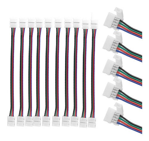 Pack De 20 Conectores C/cable Para Tira Led Rgb 5050 10mm