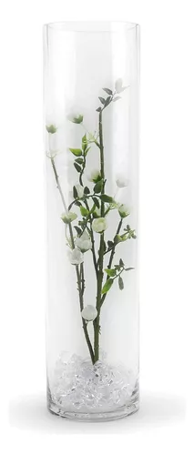 Florero Cristal Cilindro Transp Centro Mesa 25x8cm Mylin 1p