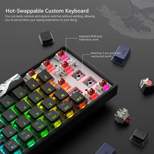 «teclado Womier 60% Para Juegos Wk61, Color Cremoso, Rgb Int