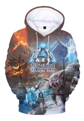 Sudadera Con Capucha Con Estampado 3d Del Juego Ark: Surviva