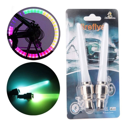 Luces Luz Led Rgb Ruedas Valvula De Bicicleta Sensor Set X2