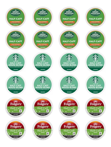 Half Caff K-cups Para El Paquete Variado Keurig Sampler. Tod