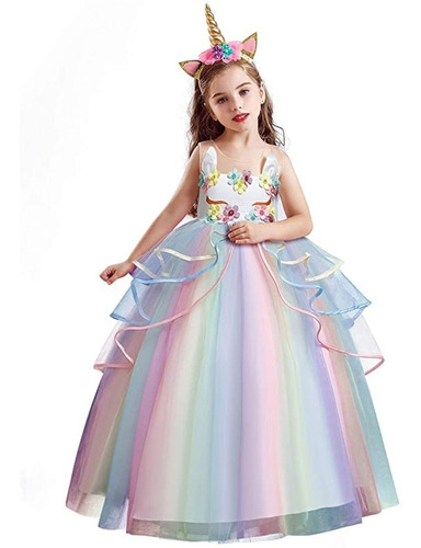 Vestido Unicornio Niña Bebe De Princesas Cumpleaños Disfraz | Meses sin  intereses