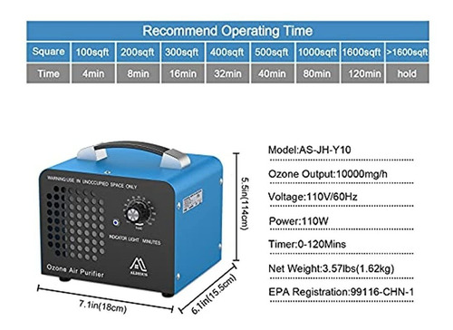 Generador De Ozono Aldious, Purificador De Aire Con Generado