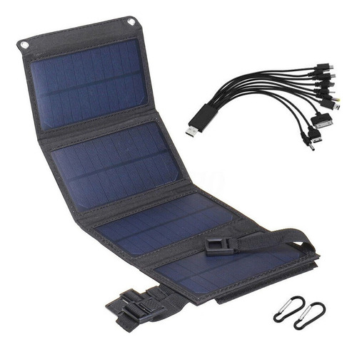 Panel Solar Usb Plegable 5v Camping Cargador Móvil Emergenci