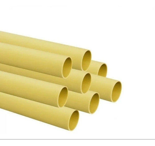 Tubo De Pvc 50mm 2 X 3mts Para Agua Negra Amarillo Uniteca