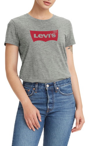 Polo Mujer Lisa Logo Batwing Gris Levis 17369-1690