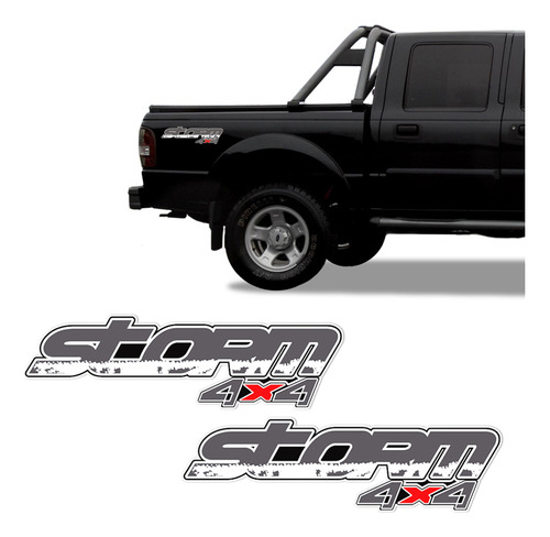 Adesivos Storm 4x4 Ranger 2007/2009 Emblema Lateral Branco