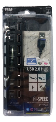 Hub 7 Puertos Usb 2.0 480mbps Otiesca