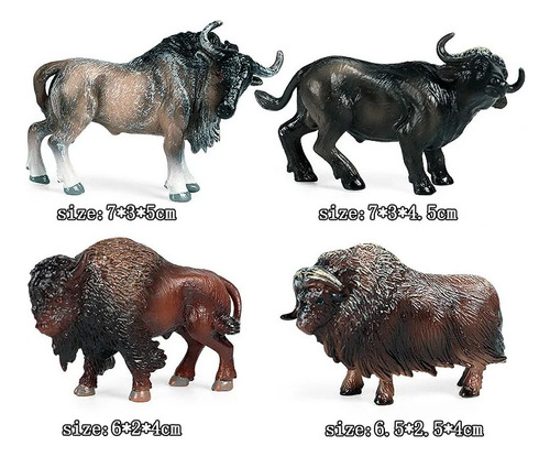 12 Unidades De Juguete En Miniatura Con Forma De Toro,