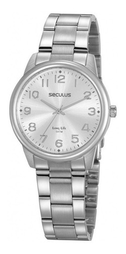 Relógio Seculus Feminino + Colar E Brincos 20396l0skna2k2