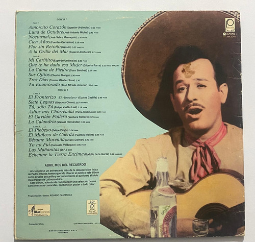 Disco Vinil Recordando A Pedro Infante Dos Discos (Usado)