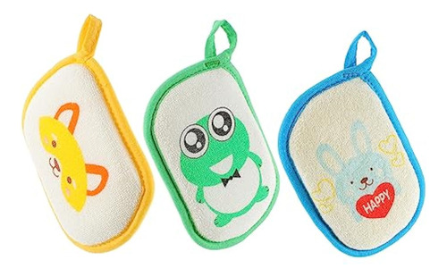 3pcs Baby Bath Cotton Baby Shower Sponge Soothing Body