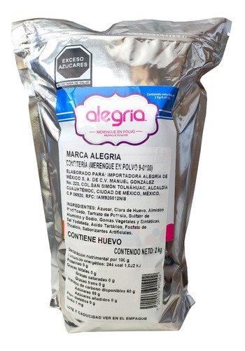 Merengue En Polvo Marca Algria 2kg