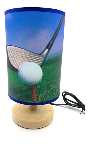 Lampara Mesa Golf Luz Noche Base Madera Decoracion O S Idea