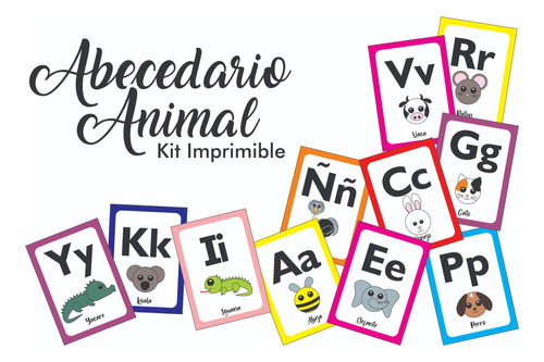 Kit Imprimible Abecedario Animales