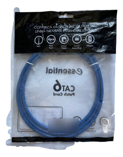 Patch Cord Utp Nexans Cat6 1,5m Azul 90431 C/ Nota Fiscal
