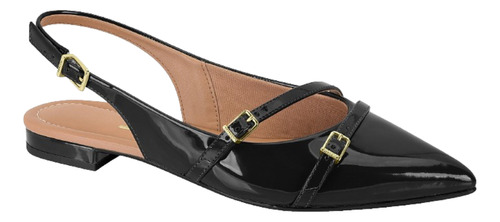 Sapatilha Slingback Fem Vizzano Rasteira Fivelas Bico Fino