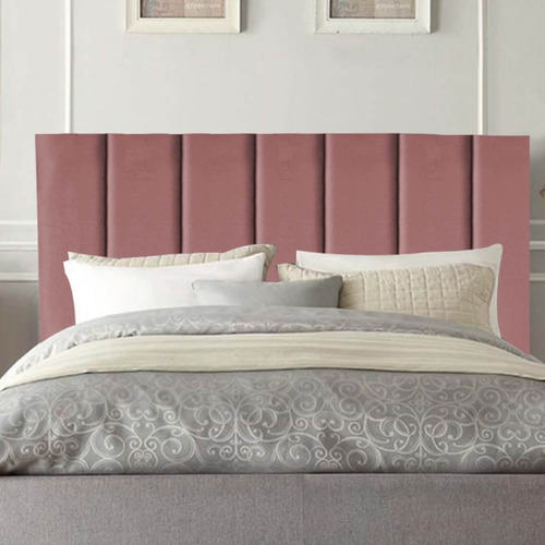 Cabeceira Estofada Cama Solteiro 90 Cm Sophia Carla Suede Cor Rose