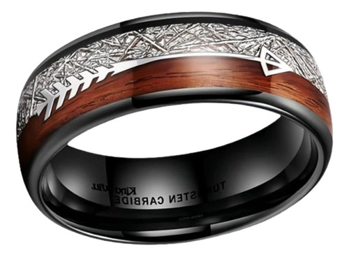 Anillo De Titanio Y Madera Inspirado En Casino 007 Premium Marrón Claro 8