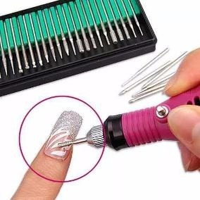 Imagem 3 de 6 de Kit 30 Brocas P/ Motor Eletrico Lixadeiras Unhas Nail Bits